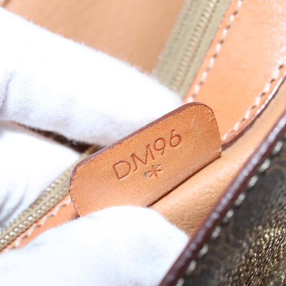 CELINE Macadam Canvas Hand Bag PVC Leather 2way Brown Gold Auth 91303 - Picture 12 of 16